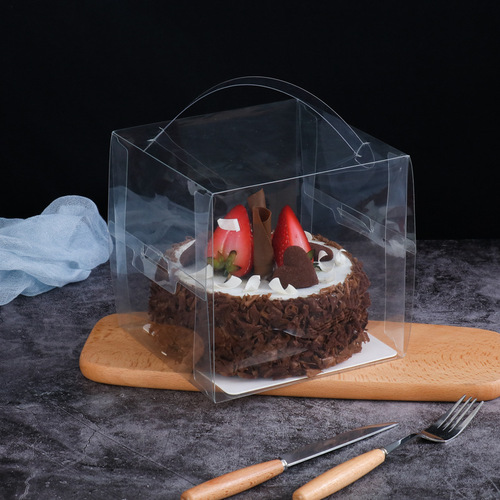 Transparent portable cake box 4-inch 5-inch cheese pastry 4-inch 5-inch birthday cake take-out box