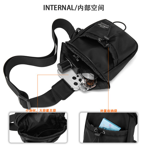 Mini waist bag men's trendy shoulder crossbody bag personalized fashion trendy ins chest bag mobile phone bag small lightweight waist bag