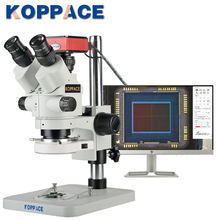 批发3.5X-180X三目立体显微镜HDMI高清测量工业相机可拍照录像