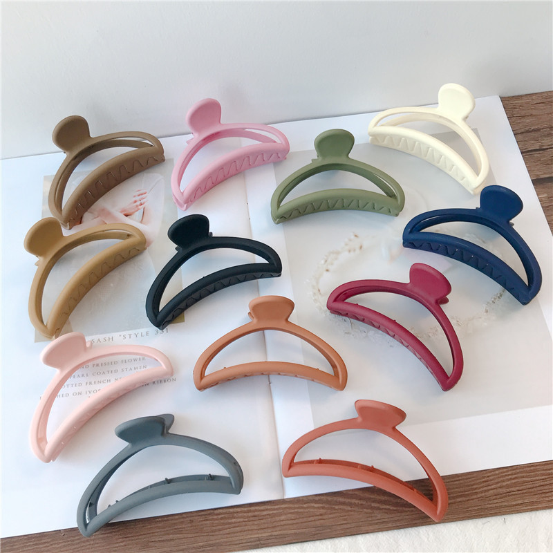 Estilo coreano simple clip de todo partido esmerilado hueco-hacia fuera de la pinza de pelo curvado medio rasguño Cola de Caballo clip de baño horquilla accesorios para el cabello