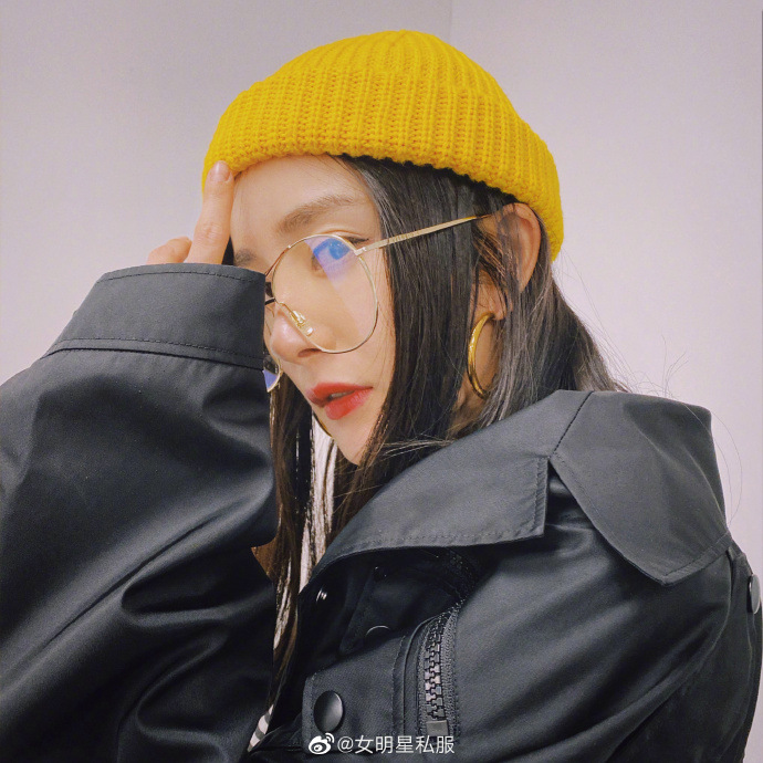 杨幂明星同款毛线帽黄色学生纯色简约减龄针织帽潮流百搭女秋冬