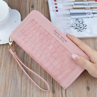 new pattern lady wallet have more cash than can be accounted for zipper Crocodile print Mosaic clutch bag High-capacity mom Soft leather Wallet Mobile phone bag