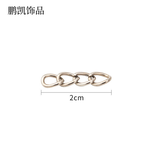 100 pieces of jewelry accessories four-section chain, four-section metal braided chain, keychain chain DIY with small loop hanging chain