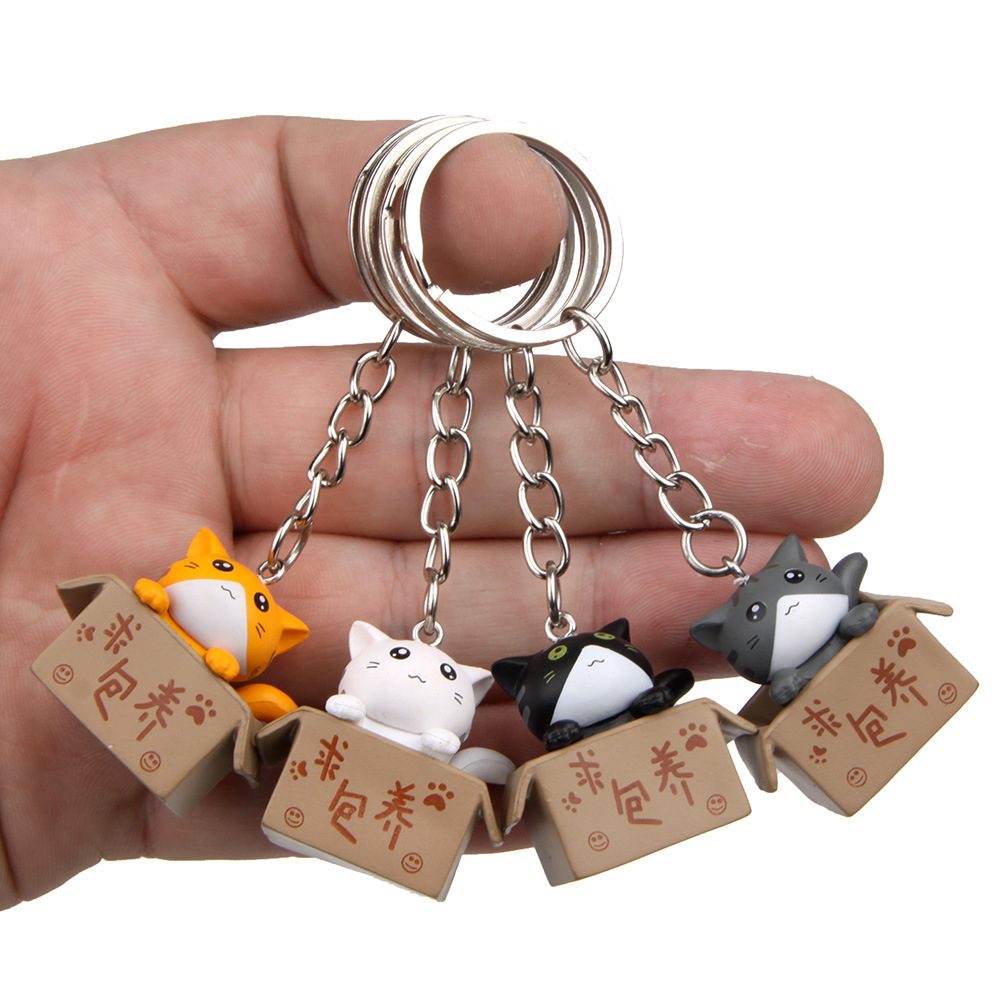 4 models Nurturing Kitty Garage Kit originality Key chain automobile Key ring Korean Edition lovers Bag Pendant