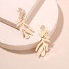 European and American cross -border explosion exaggerated irregular earrings Ins fashion niche temperament leaf earrings Earrings