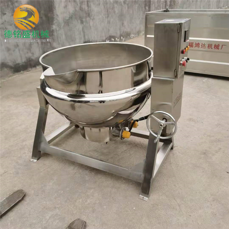 贵池300L排骨肉类蒸煮夹层锅 可倾式猪耳朵猪肚蒸煮锅 圆形煮锅