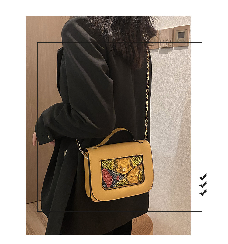 Autumn And Winter Casual New Fashion Snake Print Shoulder Messenger Small Square Bag display picture 11