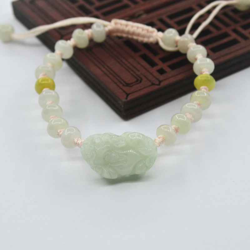 缅甸翡翠玉貔貅手链 女士手链韩版饰品 时尚公主女孩配饰首饰批发|ms