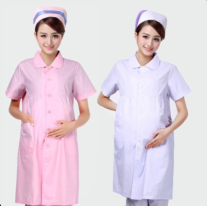 Nurses' clothing summer short-sleeved white lab coat drugstore overalls winter short-sleeved maternity clothes loose-fitting Nurses' clothing summer short-sleeved white lab coat drugstore overalls winter short-sleeved maternity clothes loose-fitting