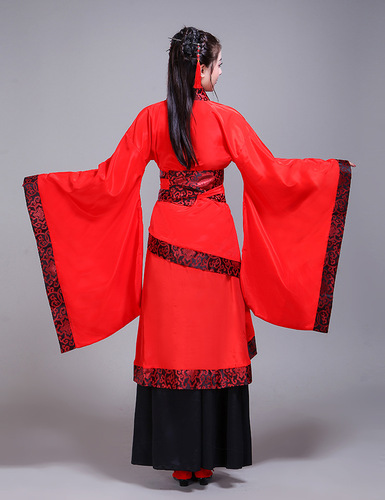 Red Chinese Hanfu Fairy princess dresses for Women paradise costume Ancient folk costume female wide sleeve stage performances gown tang and song dynasty