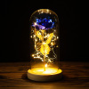 Rose glass cover gold foil flower with LED lamp Lantern Lights Eternal Flower Christmas Festival Valentine's Day Swelling Source