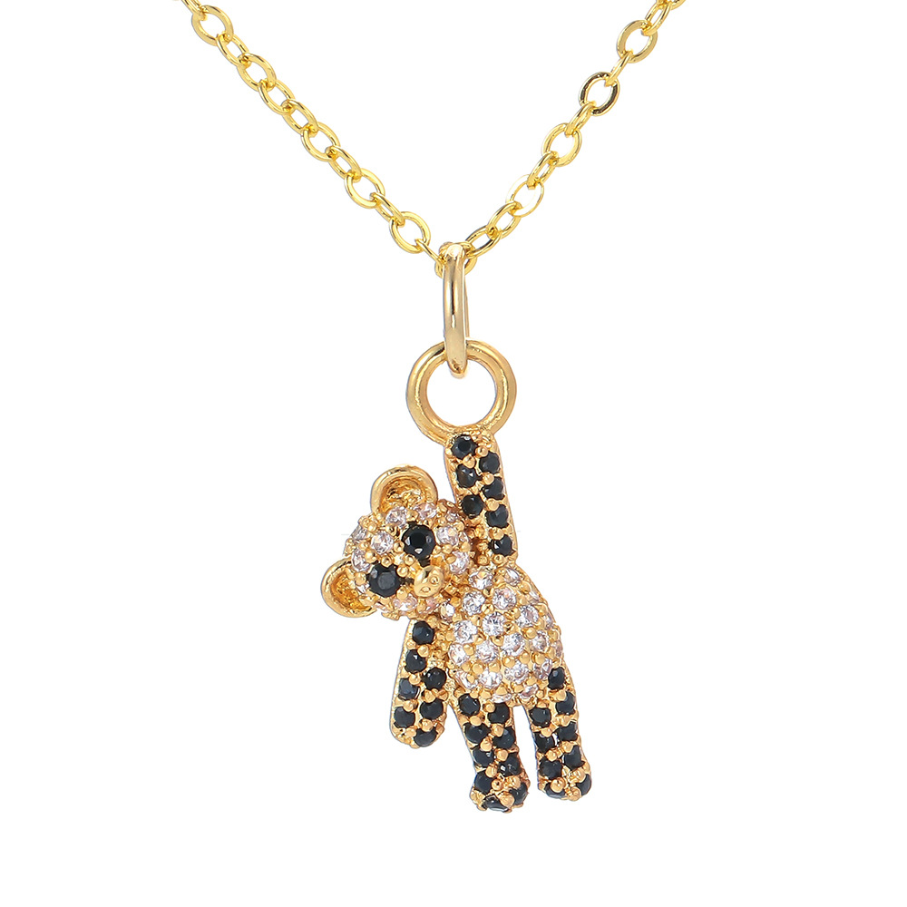 4g Weight Necklace Classification Wedding, Travel Occasion Copper Material Unisex Gender Fashion Style Fashion Four-leaf Bear Insect Pendant Copper Necklace 8