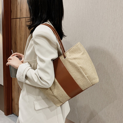 亚麻大包定做定制 手提袋印刷LOGO 超声波袋折叠平口购物袋立体袋|ms