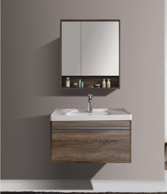 佛山厂家北欧系列一体陶瓷盆实木挂墙式轻奢浴室柜   组合洗漱柜|ms