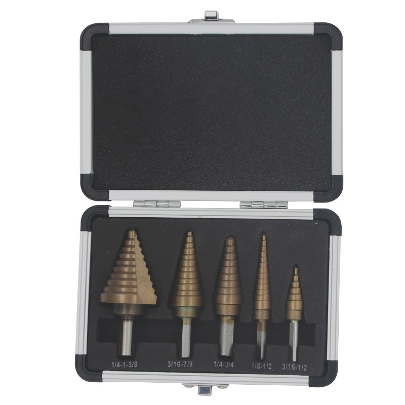 5 частей алюминиевого сплава в штучной упаковке британская пагода сверло треугольная ручка высокоскоростная стальная пластина рассверливное отверстие лестничное ступенчатое сверло