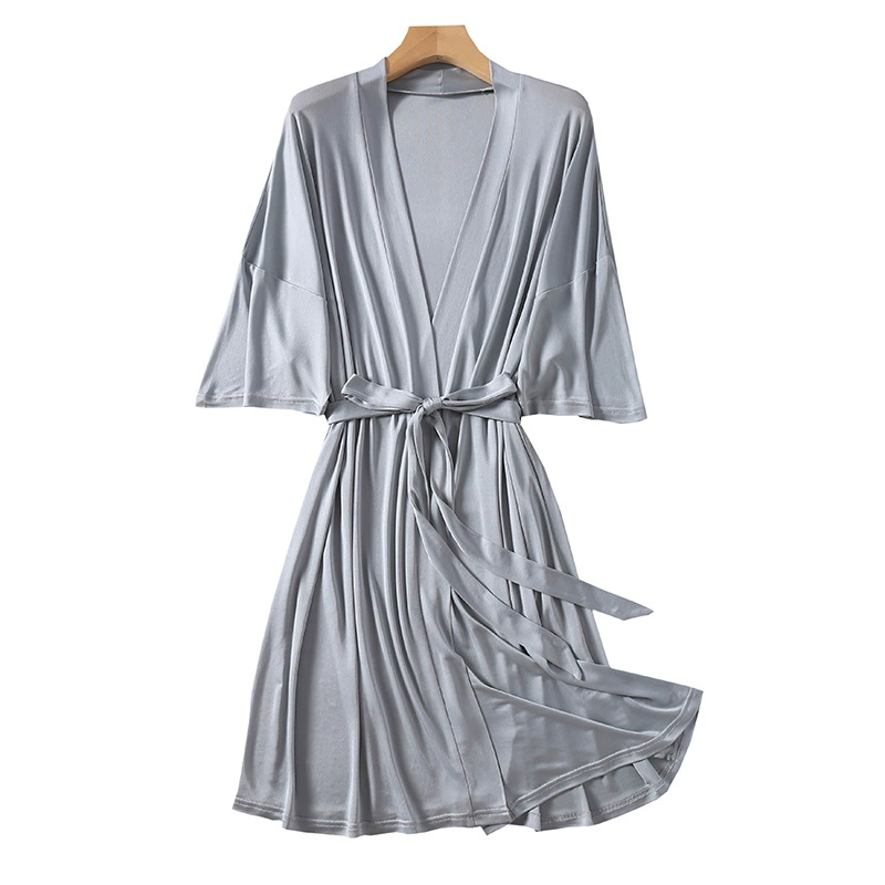Silk pijama, thin sexy comfortable bathrobe, V-neckline