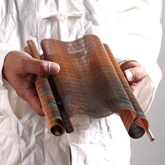 2020新作彩印山水細竹絲茶席 小號竹製茶席茶墊 廠家直銷一件代發