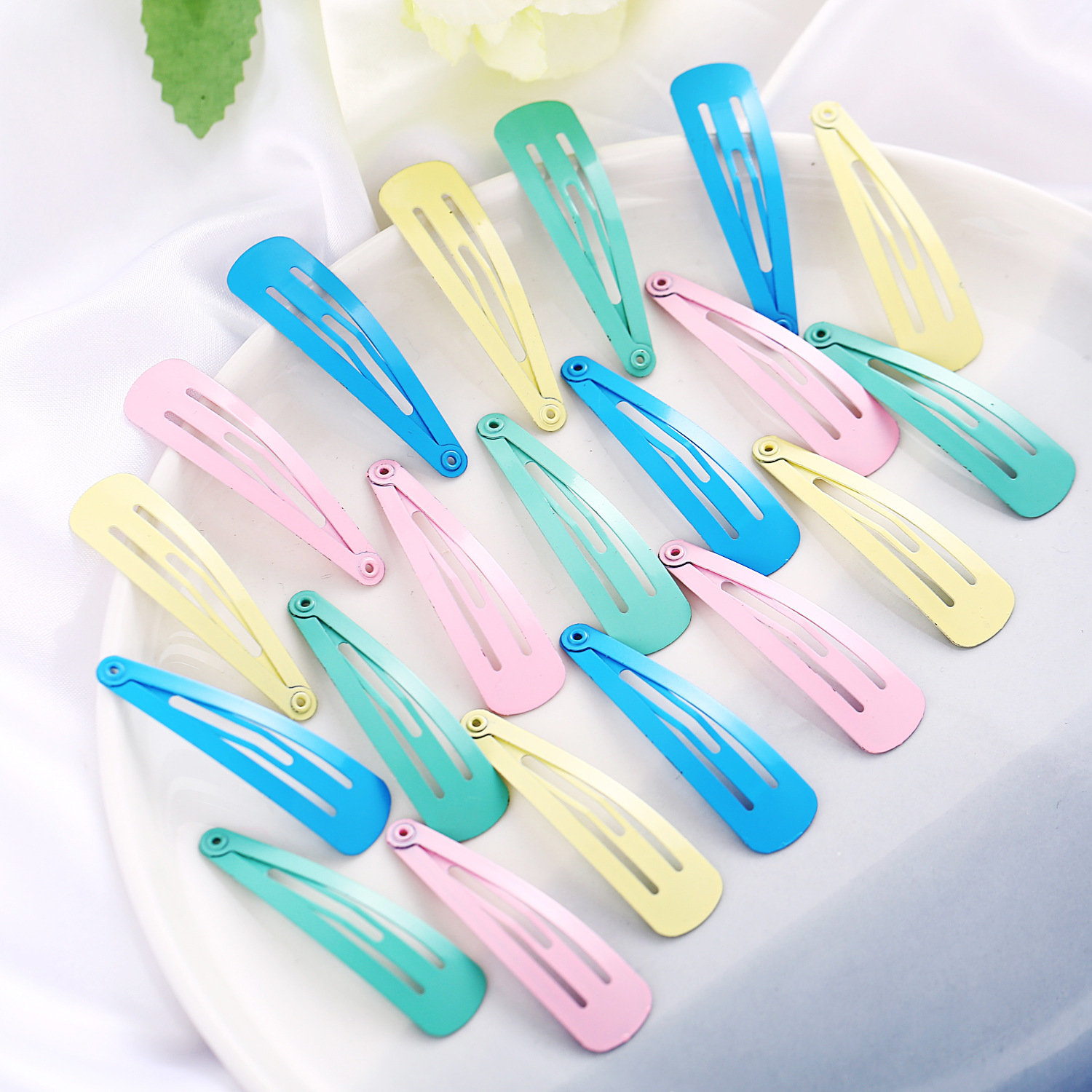 Spray Paint Colorful Water Drop Clip Bb Clip Colorful Edge Clip Set Drip Oil Cheap Hair Clip Wholesale display picture 3