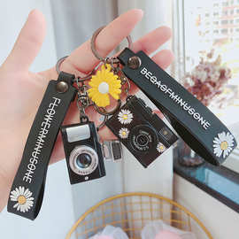 时尚创意LED发光发声相机钥匙扣女汽车钥匙链圈可爱包包挂件礼品
