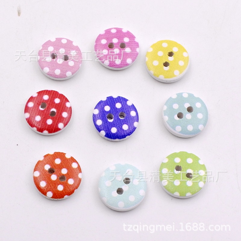 15mm fondo blanco pintado de madera botones decorativos de madera impreso flores y plantas, botones de rayas a cuadros 100 un paquete