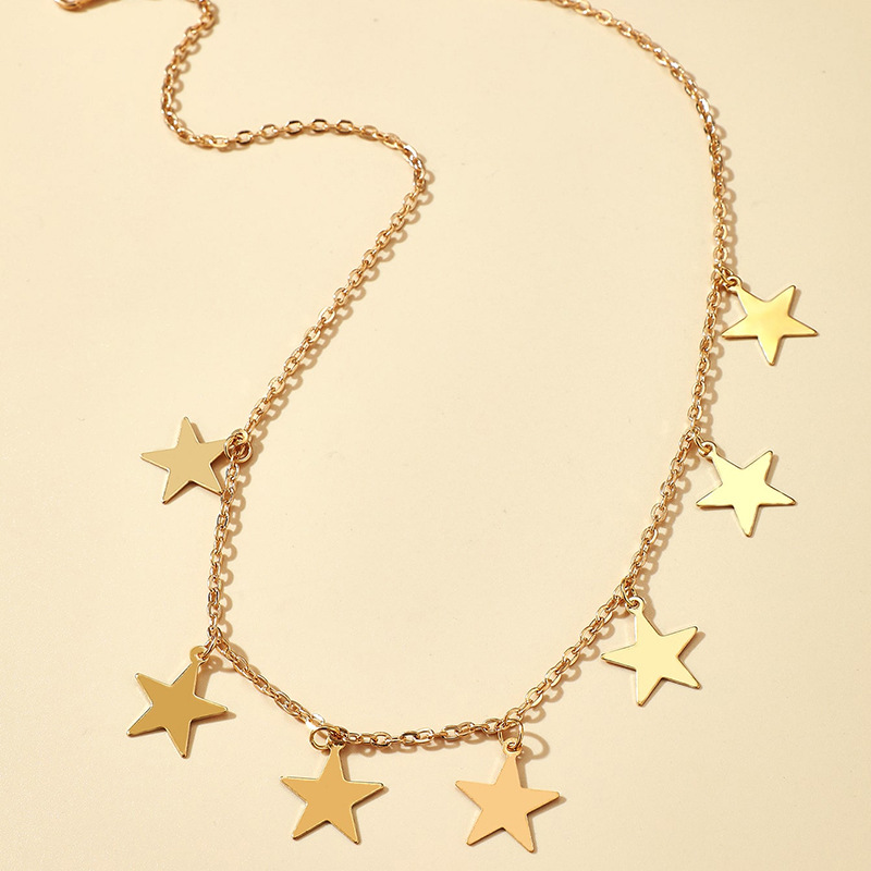 Collar De Una Sola Capa Con Colgante De Mariposa De Diamante De Estrella De Cinco Puntas Coreano display picture 19