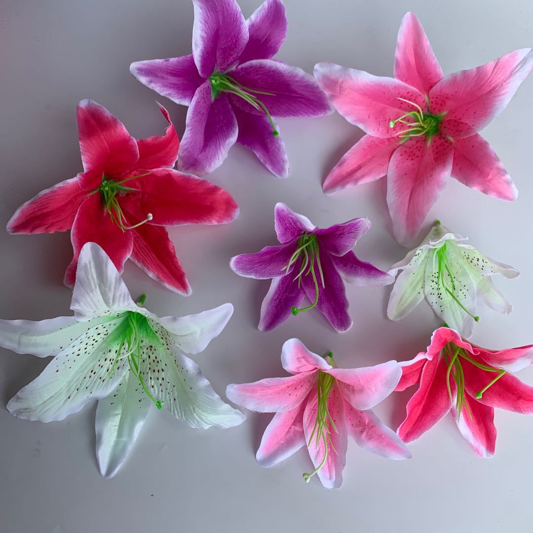 simulation Lily Flower head Lily Flower Wedding celebration arch Wedding car decoration Juanbu Artificial flower