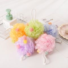 沐浴球  貴人一族帶海綿塊浴花 柔軟沐浴球起泡網浴花球澡花