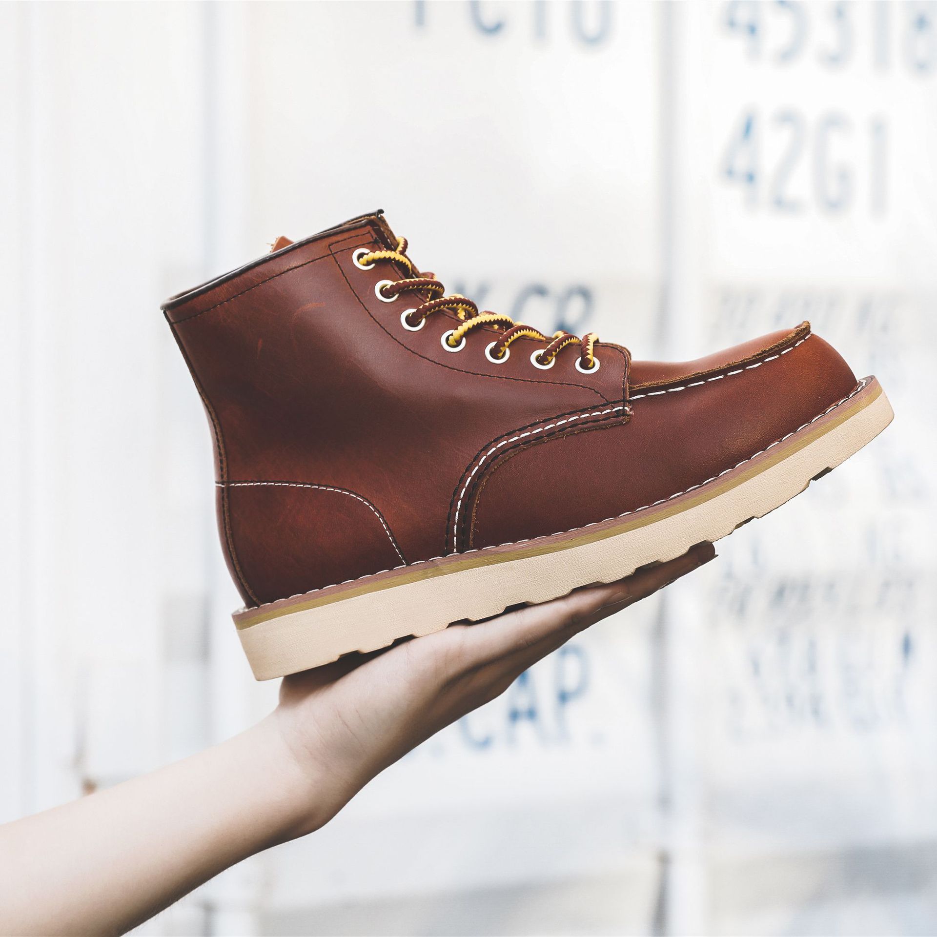 Title 23, Stivali Martin piatti slip-on retrò da lavoro d...