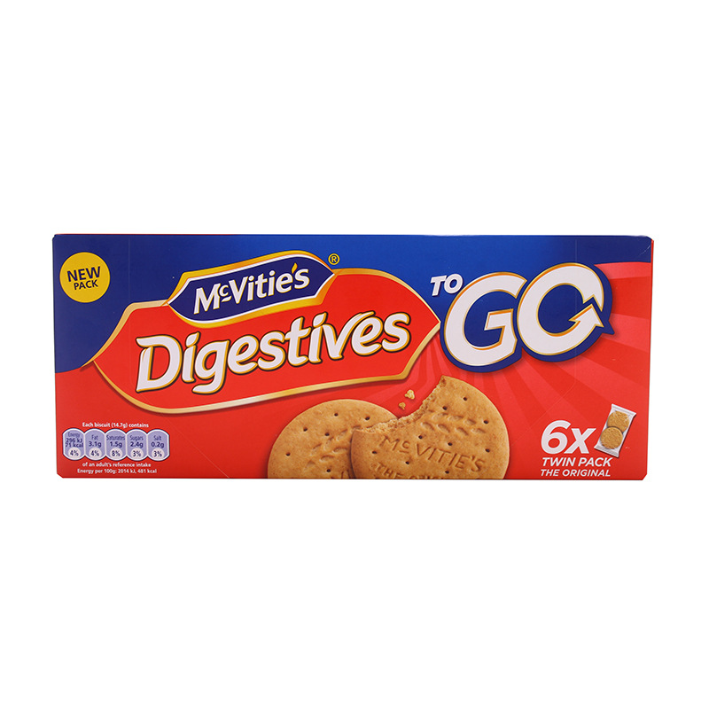 进口零食 英国麦维他全麦粗粮酥性原味消化饼干176.4g 12盒一箱