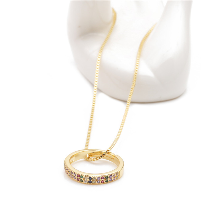 مجوهرات مايكرو-مجموعة الزركون حلقة قلادة السيدات قلادة النحاس قلادة الجملة Nihaojewelry display picture 8