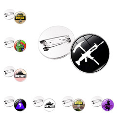 Cross-border Accessory Fortnite Fortress Night Time Gem Western and Eastern Brooch Clothing Accessory Retro Pin Apparel Accessory