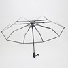 Net Red Street shooting 8 bone automatic long -handle small fresh three -fold transparent umbrella print logo advertisement folding transparent umbrella