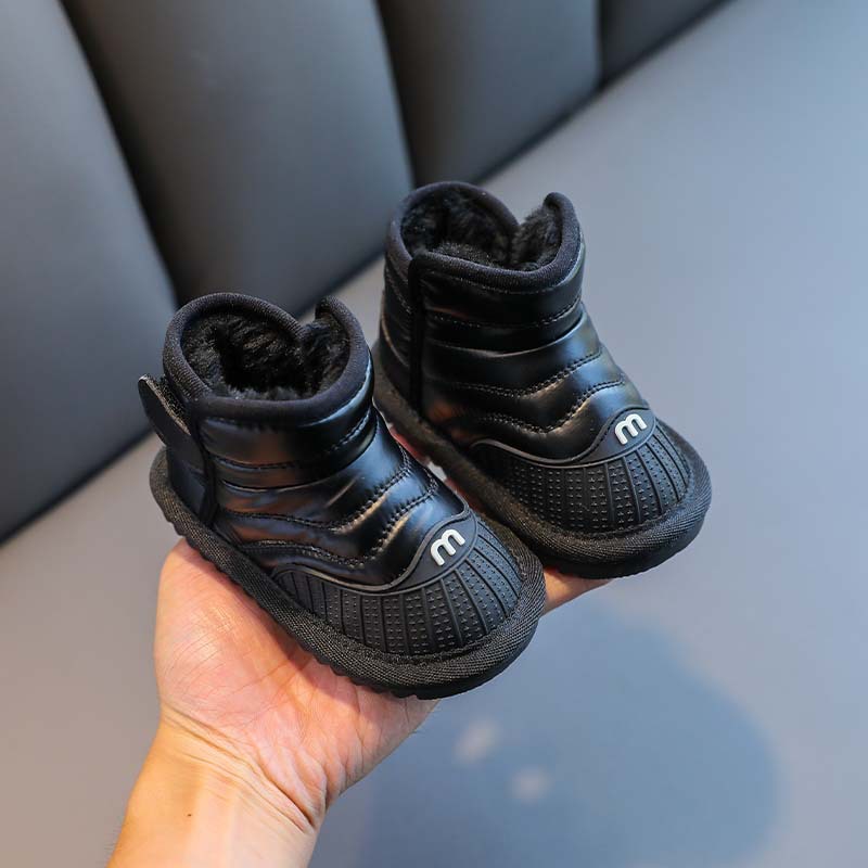 Snöskor för flickor, vinterplyschisolerande bomullsskor, vattentäta barnskor för pojkar för 1-3 år, babymjuk sula_voghion.com