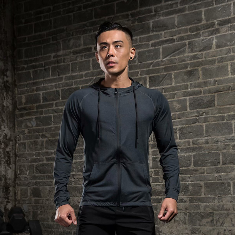 Ropa deportiva para hombre de otoño e invierno, de manga larga, de secado rápido, para correr, deportiva, informal, elástica, ajustada, informal y versátil