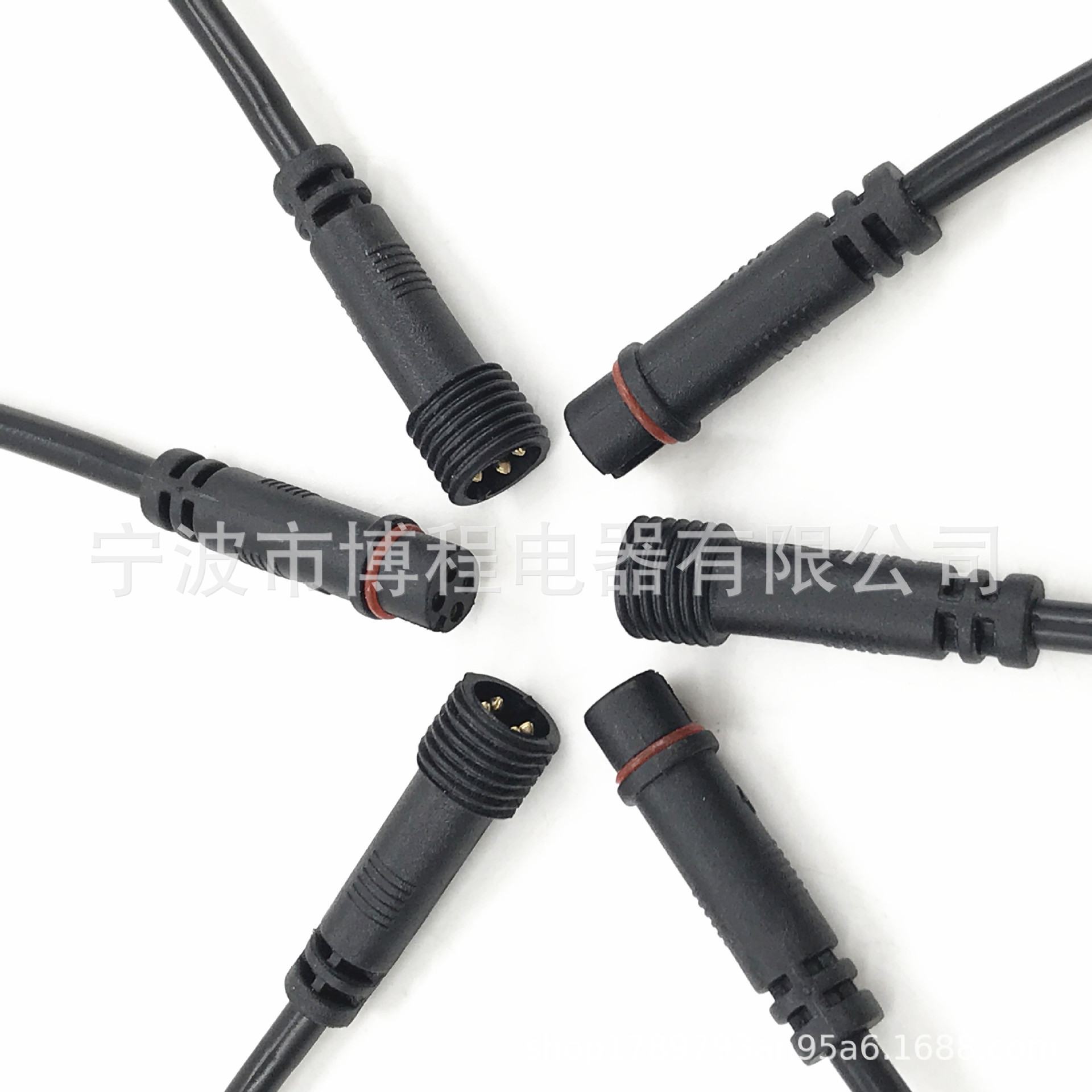 5.5*2.1DC插头电源线 LED防水公母对插插头线4芯防水接头延长线