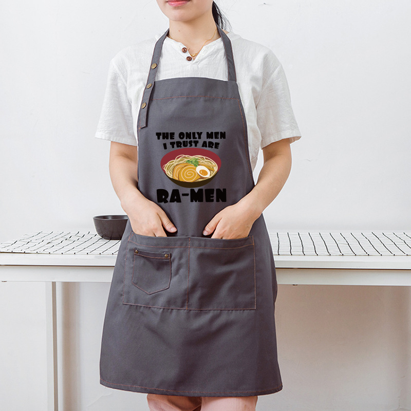 Delantal de cocina de moda coreana antiincrustante a prueba de aceite sin mangas delantal de impresión de cocina trabajo hogar hombres y mujeres pareja