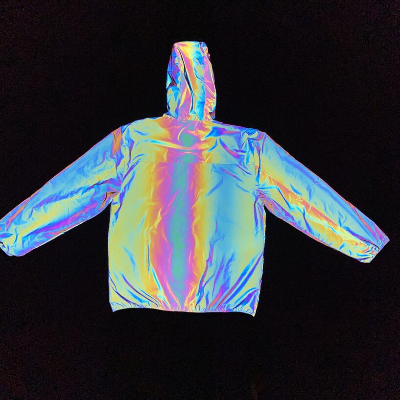 Men's Clothing rainbow color reflective jacket fashion large size colorful luminous jacket_voghion.com