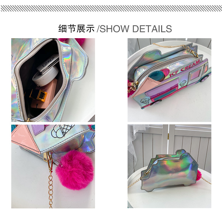 fashion colorful laser ice cream car messenger bagpicture61