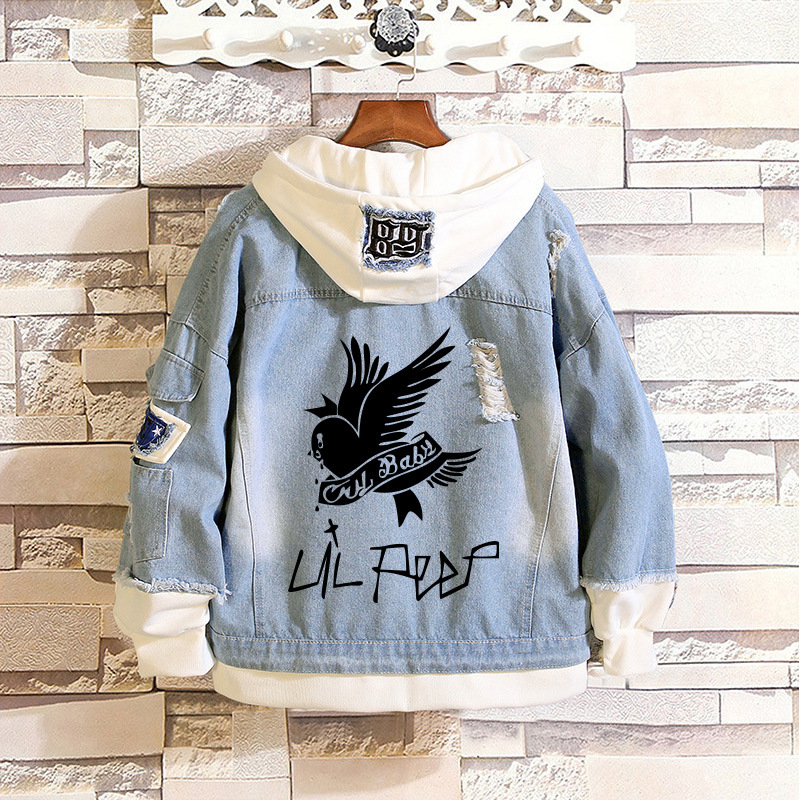 Europe and the United States New Lil Peep rapper surrounding men and women couples cowboy fake two-piece sweater coat Spring
