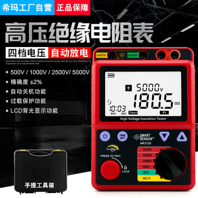 希玛AR3125高压兆欧绝缘电阻数显摇表检测试仪器5千伏1000GΩ|ms