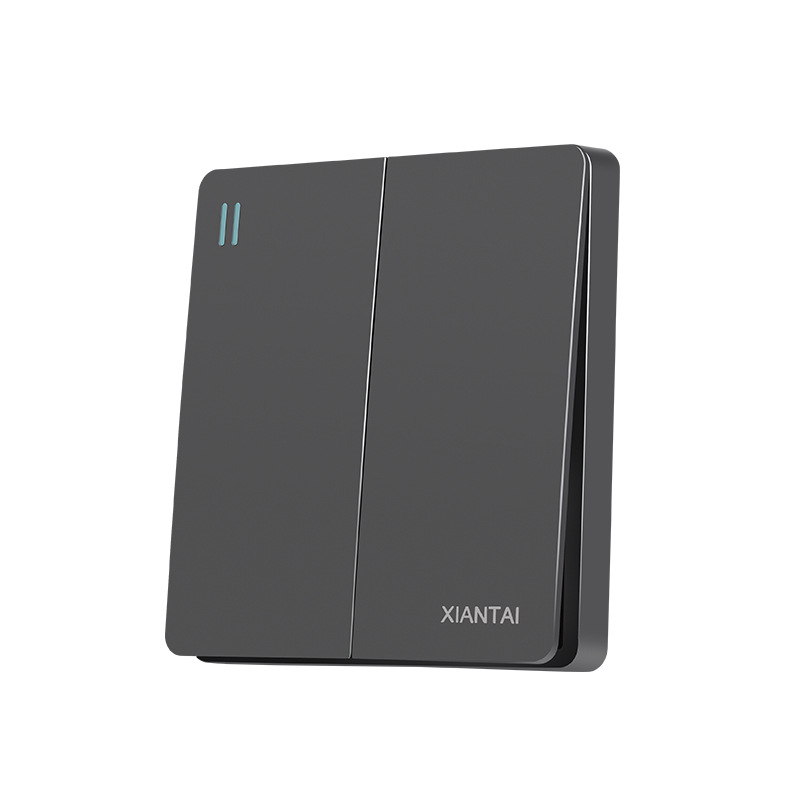 Dark Space Gray Switch 86 black two-position single-control switch, supply plastic-coated steel dual single-control switch