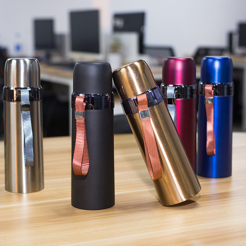 Sling bullet stainless steel thermos cup Large capacity travel bottle sports water bottle LOGO production gift water cup