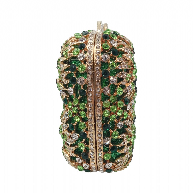 Túi clutch nữ đính đá kim loại cầm tay dự tiệc 17.5x5x11 cm — Màu đỏ, Màu tím, Màu xanh lá, Màu xanh lam chi tiết 22