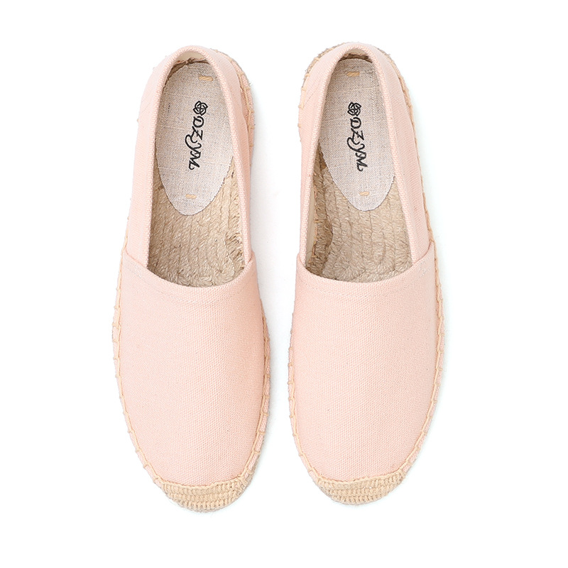 Summer breathable low non-slip solid color retro cloth espadrilles