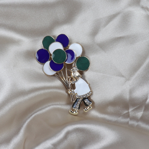 European retro circus series enamel oil dripping diamond funny confession balloon clown marked brooch