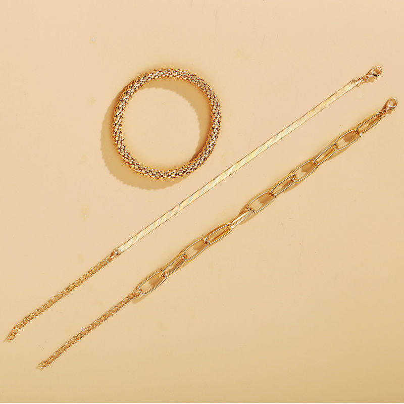 new snake bone chain multi-layer bracelet creative retro personality metal chain bracelet_voghion.com