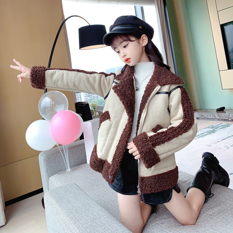 2020秋冬季鹿皮绒韩版上衣服女拉链衫羊羔毛内胆加厚洋气加厚外套|ms