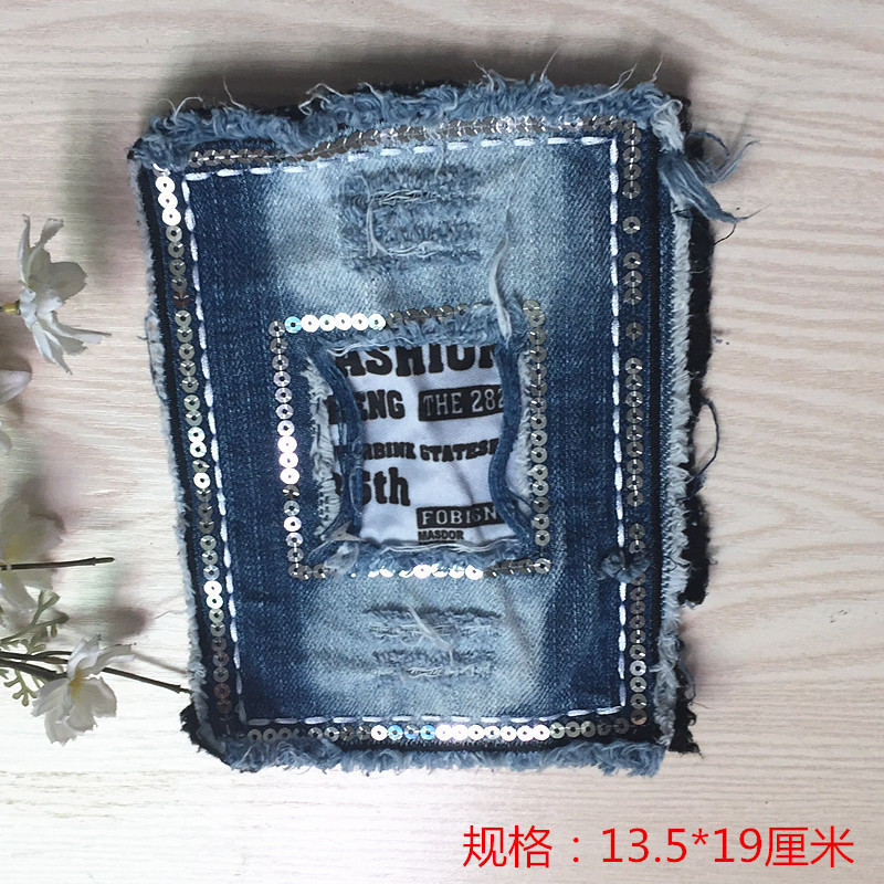 Denim pegatinas ropa de dibujos animados parche agujero parche de gran tamaño Denim pantalones rodilla codo pegatinas moda apliques Denim