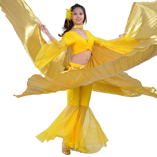 Slit gold wings, belly dance wings, belly dance slit gold wings and silver wings, belly dance props and accessories