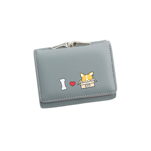 New Korean style women's short wallet Cartoon puppy coin purse 30% off coin bag lock small wallet